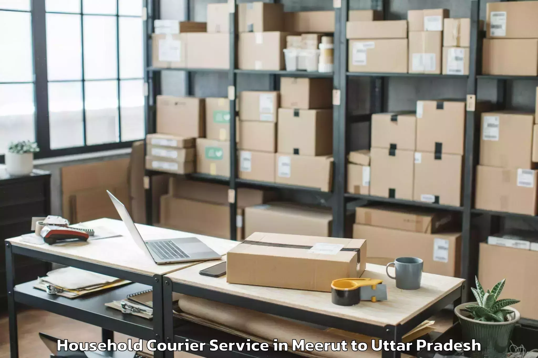 Top Meerut to Muhammadabad Gohna Household Courier Available